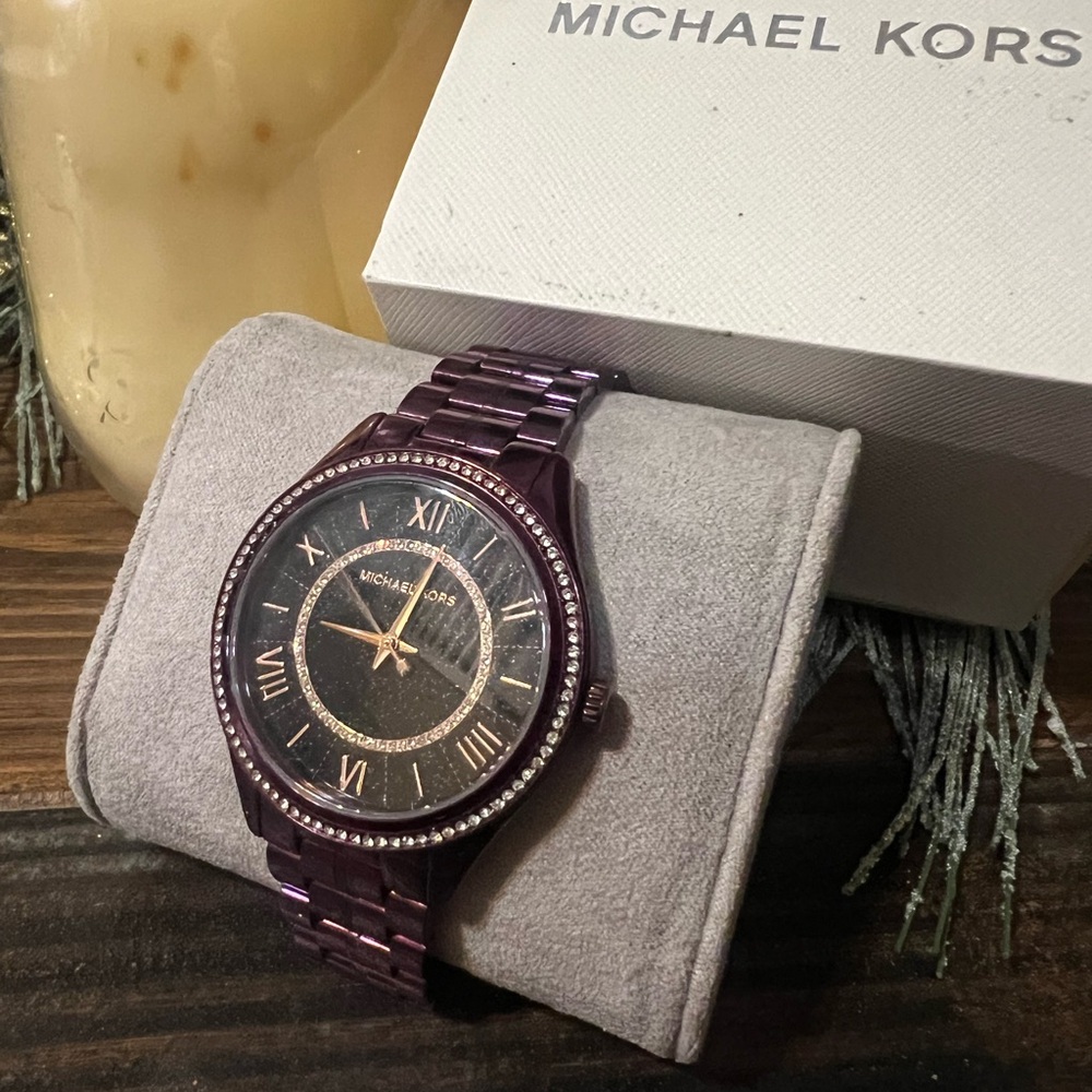 Michael Kors Amethyst Watch with Sparkling Accents